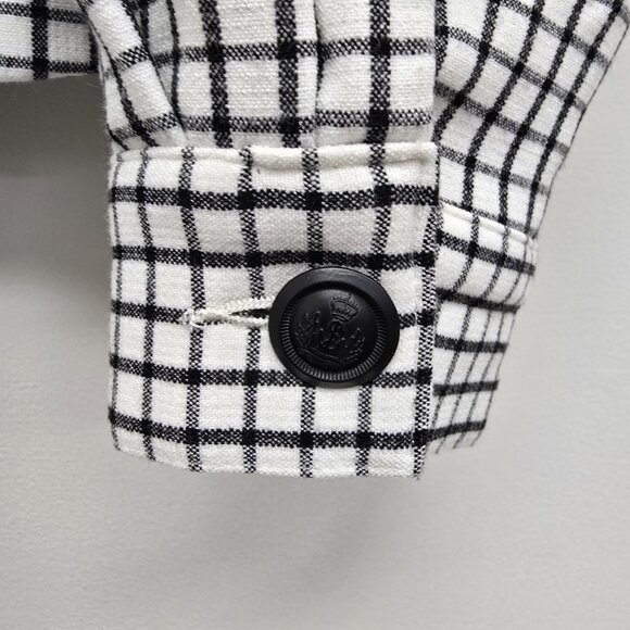 Cabi Blazer Jacket Women's Medium Black White Windowpane Dolman Sleeve Pockets - Picture 5 of 9